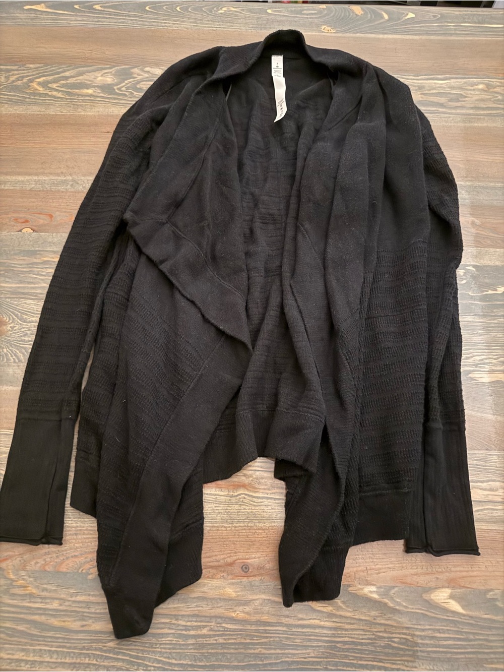 lululemon athletica Black Draped Open-Front Cardigan
